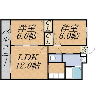 ターフサイド桑園【2階】の間取り