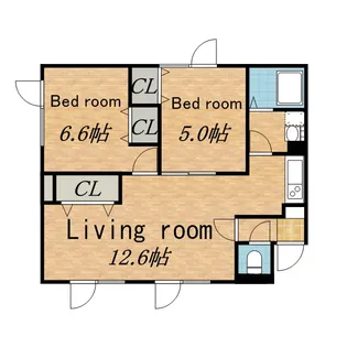 ブリーゼ札幌西(旧USE)【201号室】の間取り