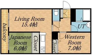 ヴェルデュール山の手【108号室】の間取り