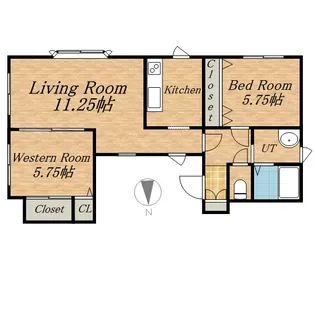 宮の森コテージ【102号室】の間取り
