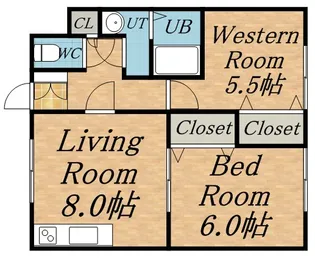 バルーンフラワー【1-B号室】の間取り