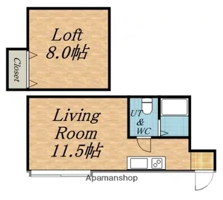 メゾンコクリコ【202号室】の間取り