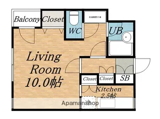 ノール琴似【1階】の間取り
