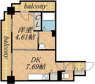 パシフィックタワー札幌【1311号室】の間取り