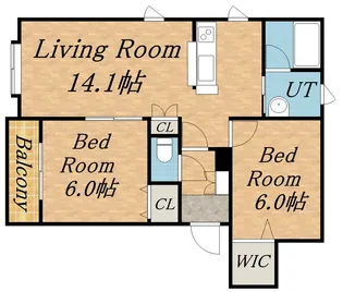グランドソレーユA【1階】の間取り