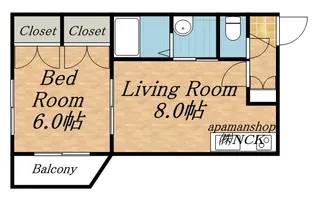 スノーク山の手【202号室】の間取り