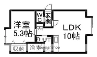 シングルステージ山の手通【203号室】の間取り
