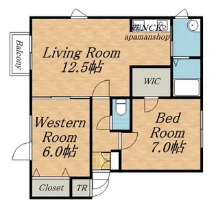 エメロード西町A【201号室】の間取り