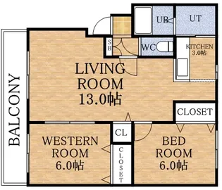 グランディス西野【303号室】の間取り