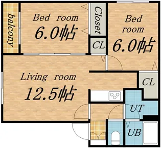 ボナール【102号室】の間取り