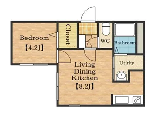 ポデューム二十四軒【202号室】の間取り