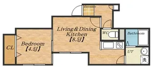 エヴァンス四番館【203号室】の間取り