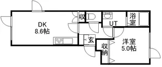 グラシアール【1階】の間取り