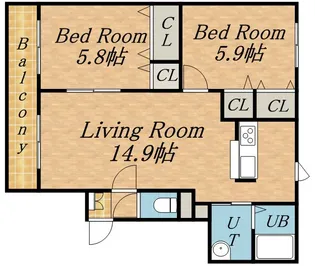 メゾン・ブランシェ西野【3階】の間取り