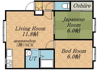 ウエストコート【202号室】の間取り