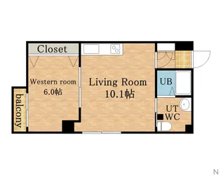 PRESENCE N9 B棟【202号室】の間取り