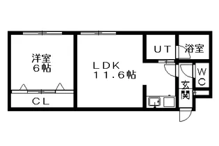 ルミナス八軒【203号室】の間取り