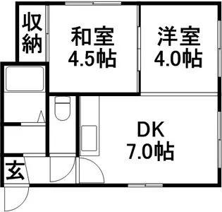 キャロム24軒B【A号室】の間取り