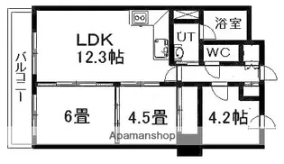 ライオンズマンション琴似第2【204号室】の間取り