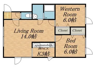 キウイハイツ【203号室】の間取り
