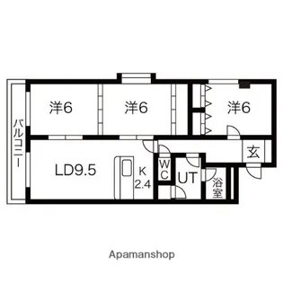 サンアイローヤル88【6階】の間取り