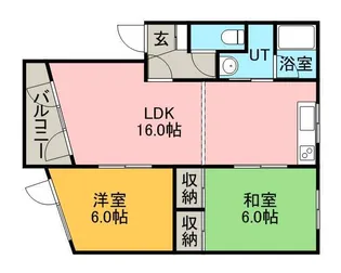 サニープレイス【102号室】の間取り