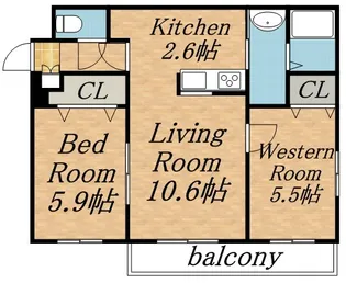 リッツハウス山の手【4階】の間取り