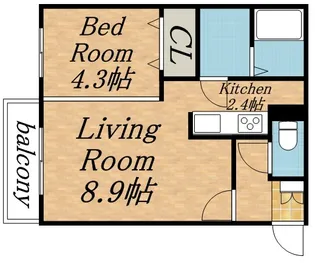 リッツハウス山の手【4階】の間取り