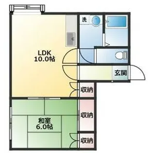 ニューウエスト八軒【202号室】の間取り