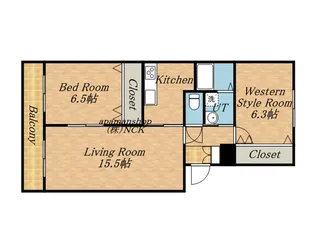 マスセル新発寒B【302号室】の間取り