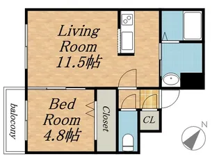 ディオクラシス琴似【3階】の間取り