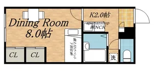 レオパレス北緯43度【203号室】の間取り