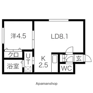 フレグラント菊水【4階】の間取り