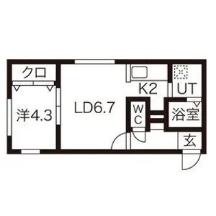 セカンドアベニューB【00405号室】の間取り