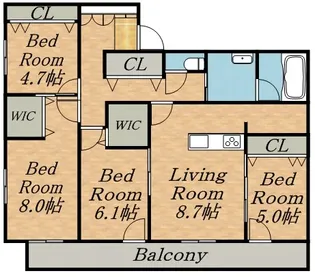 レジデンス709C【2階】の間取り