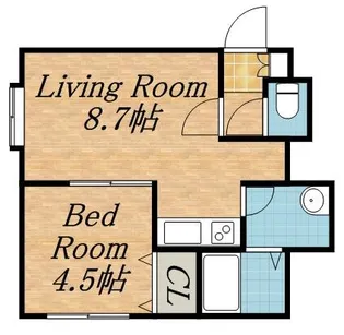 1DKの間取り画像