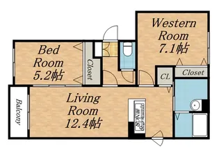 ウィスティリア宮の沢【2階】の間取り