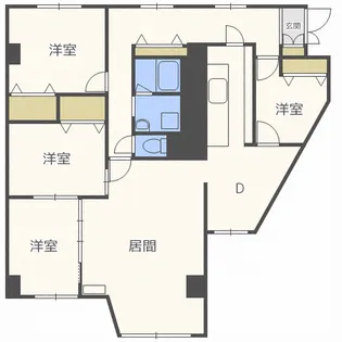 宮の森グランドハイツ【00206号室】の間取り