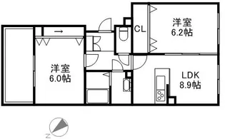 レジェンドコート琴似【00105号室】の間取り