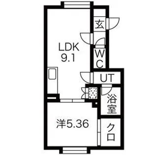 ルミエール宮の沢II【202号室】の間取り