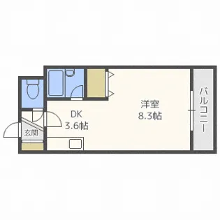 港プロシード26【102号室】の間取り