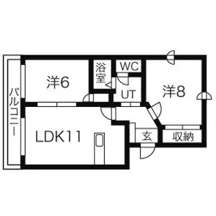 ショパンシャトー山の手【1階】の間取り