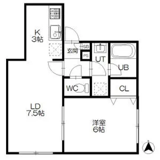 イルピーノ発寒【105号室】の間取り