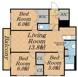 PARTIRE CENT(パルティーレセント)【3階】の間取り