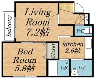 ヴィラ・コンフォート琴似【4階】の間取り