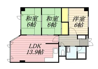 宮の森グランドハイツ【602号室】の間取り