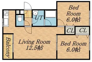 エストラージュ西野参番館【1階】の間取り