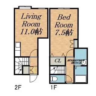ハーバーハイツⅡ【202号室】の間取り