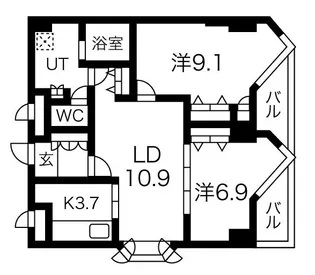 宮ヶ丘レジデンス神宮前(旧称サムティ宮ヶ丘レジデンス)【4階】の間取り