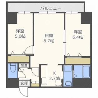 グレイスコート桑園【3階】の間取り